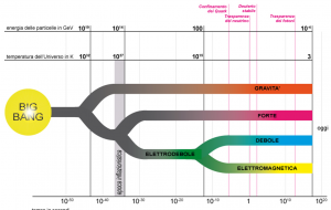 Origine ed evoluzione delle forze nel Modello Standard di Universo